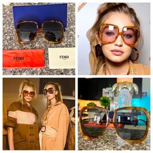 NWOT Women’s Fendi FF0429/S Havana Square Oversized Sunglasses 😎!